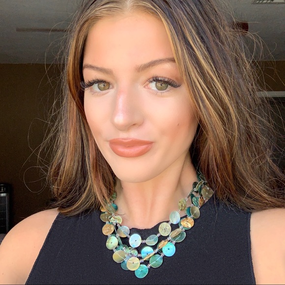 Beautiful soft beach colors multi strand necklace